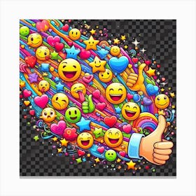 Emoticon stream Canvas Print