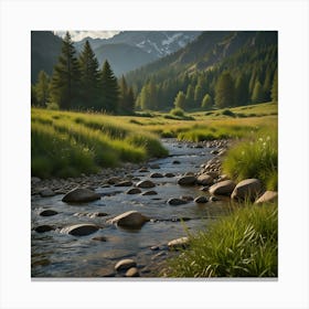 Stream In The Mountains 2 Canvas Print