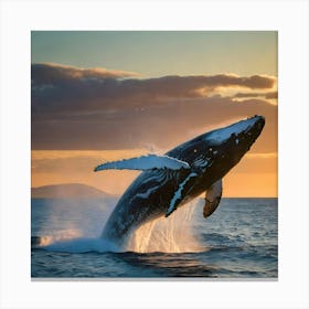 Humpback Whale Jumping 10 Canvas Print