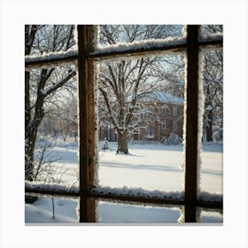 Winter View, Trees, Cold Canvas Print