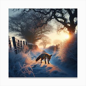 Fox In The Snow 9 Canvas Print