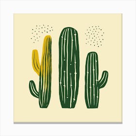 Rizwanakhan Simple Abstract Cactus Non Uniform Shapes Petrol 27 Canvas Print