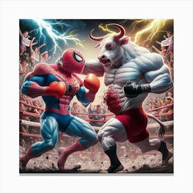 Spider-Man Vs Bull 1 Canvas Print