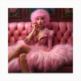 Pink Haired Woman Canvas Print