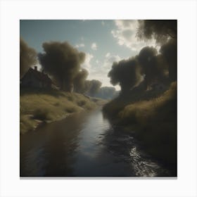 River In The Countryside 11 Canvas Print