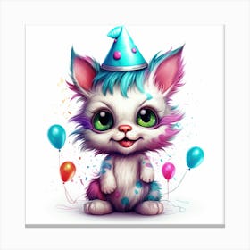 Birthday Cat 5 Canvas Print