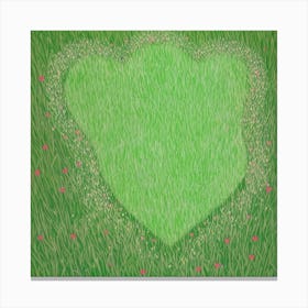 Heart In The Grass 3 Canvas Print