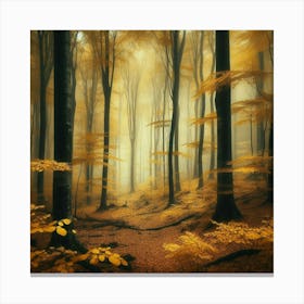 Foggy Autumn Forest 9 Canvas Print