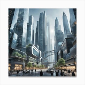 Futuristic Cityscape 8 Canvas Print