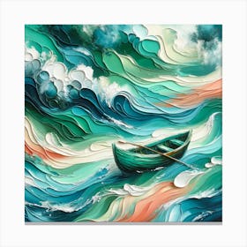 Boat In The Sea Canvas Print