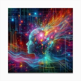Abstract Human Brain Canvas Print