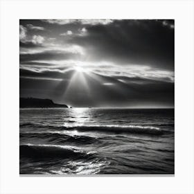 Black And White Seascape 5 Canvas Print