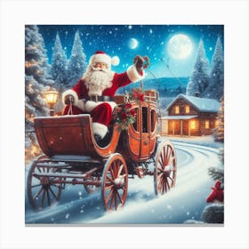 Santa Claus In Carriage 1 Canvas Print