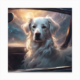 Dog In The Car Canvas Print