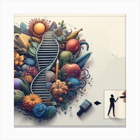 Dna Drawing Canvas Print