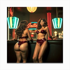 Two Women In Lingerie Canvas Print