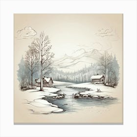 Winter Landscape art print 2 Canvas Print