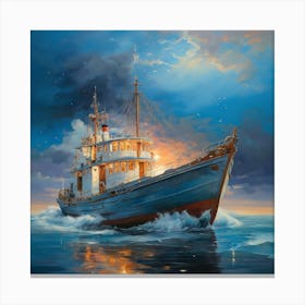 Ship At Sea Canvas Print