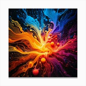 Firefly Vibrant Abstract Digital Art Showcasing Chaotic Beauty And Fluid Motion 94934 (2) Canvas Print