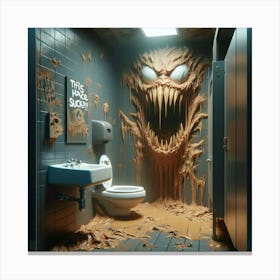 Monster Bathroom Canvas Print