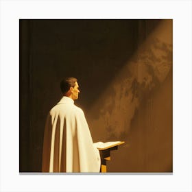 Priest Standing At The Altar Canvas Print