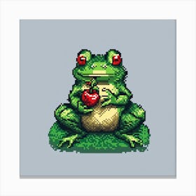 Frog With Apple Canvas Print