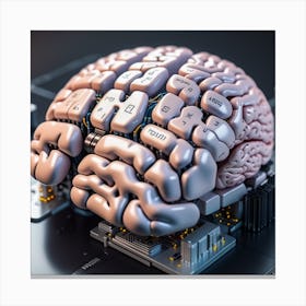 Brain On A Computer 1 Canvas Print
