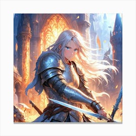 Girl In Armor Canvas Print