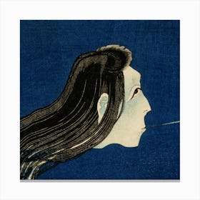 Woman Blowing Smoke Canvas Print