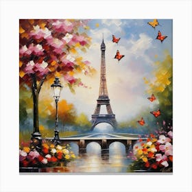 Paris With Butterflies 62 Canvas Print