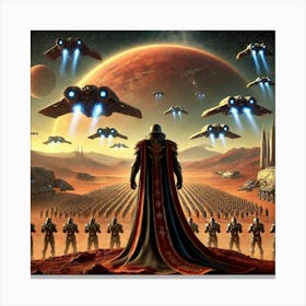 A Dramatic Scene Depicting The Martian Dominion Conquest Beyond Mars Canvas Print