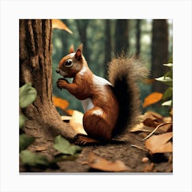 Squirrel In The Woods 10 Canvas Print