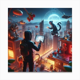 Sci-Fi Cityscape Canvas Print