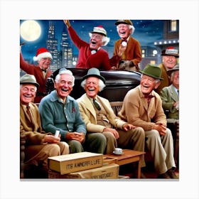 Group Of Old Men Canvas Print