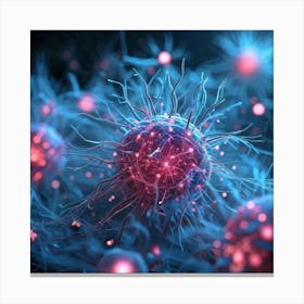 A Head Like 3d Render Nucleoli Luminescing In An Intricate Network Of Neural Connections Depicts A (1) Canvas Print