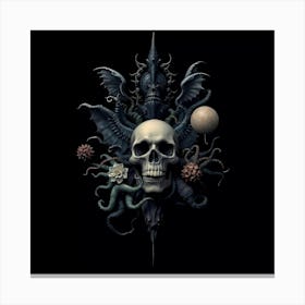 Skull And Octopus Canvas Print