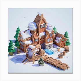 A Snow Village 5 Canvas Print