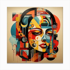 Abstract Shapes Mexican Woman 03 Canvas Print