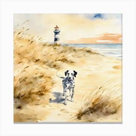 Dalmatian at the beach Canvas Print