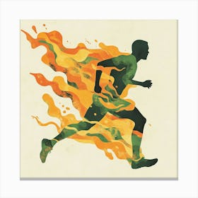 Runner In Flames Canvas Print