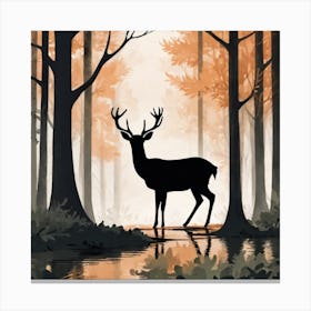 Deer In The Forest 7 Canvas Print