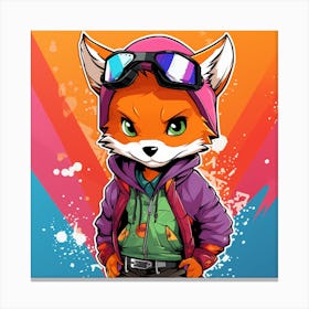 Cartoon Fox Canvas Print