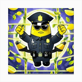 Lemon Police Officer Canvas Print