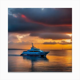 Sunset On A Boat 17 Canvas Print