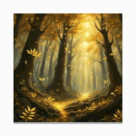 Golden Autumn Forest Canvas Print