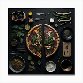 Pizza Props Knolling Layout (110) Canvas Print