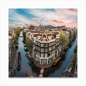 A Breathtaking Panoramic View Of Amsterdam Canvas Print