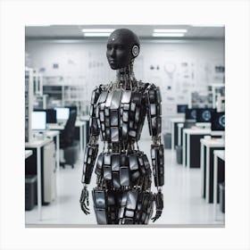 Robot In An Office Canvas Print