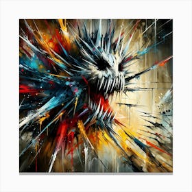 Abstract Explosion of Unleashed Anger Canvas Print