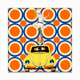 Vw Beetle Vintage Mod Canvas Print